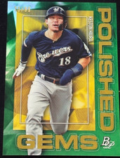 Keston Hiura 2020 Bowman Chrome Polished Gems Green #PG-12 Milwaukee 73/99