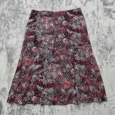 Vintage JM Collection Skirt Womens P/L PETITE Pink Black Pull On A-Line Midi