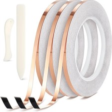 Innconee 5 Pcs Black Backed Copper Foil Stained Glass Black Lined Foil Copper 3