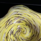 Vintage Murano Type Glass Candy Dish Gold Shimmers On Yellow & Clear Glass Heavy — photo 3