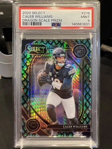 2024 Panini Select Caleb Williams Dragon Scale /81 Bears Rookie RC #216 PSA 9