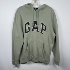 Vintage Teen GAP Hoodie Sweatshirt Green Logo Size M