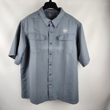 Boy Scouts of America Shirt Men XL Gray 100 Polyester Vented S/S Button Up