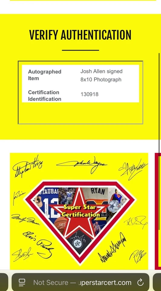 Josh Allen #17 Buffalo Bills autografiado 8x10 foto certificado de autenticidad holograma Foto 3 de 4