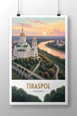 Fesselndes Tiraspol Moldawien Reiseposter - Lebendiges Stadtbild Kunstdruck A1-A4 P