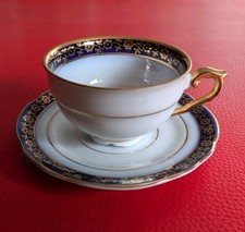 1940 Eger Martinroda Kobalt Sammeltasse Mokka Mocca Gold Blau Blumen Art Espress