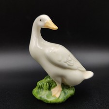 Vintage Ceramic White Goose Duck Figurine Farmhouse Country Decor