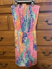 Lilly Pulitzer Windsor Strapless Dress Size XS Bennet Blue Surf Summer Beach 