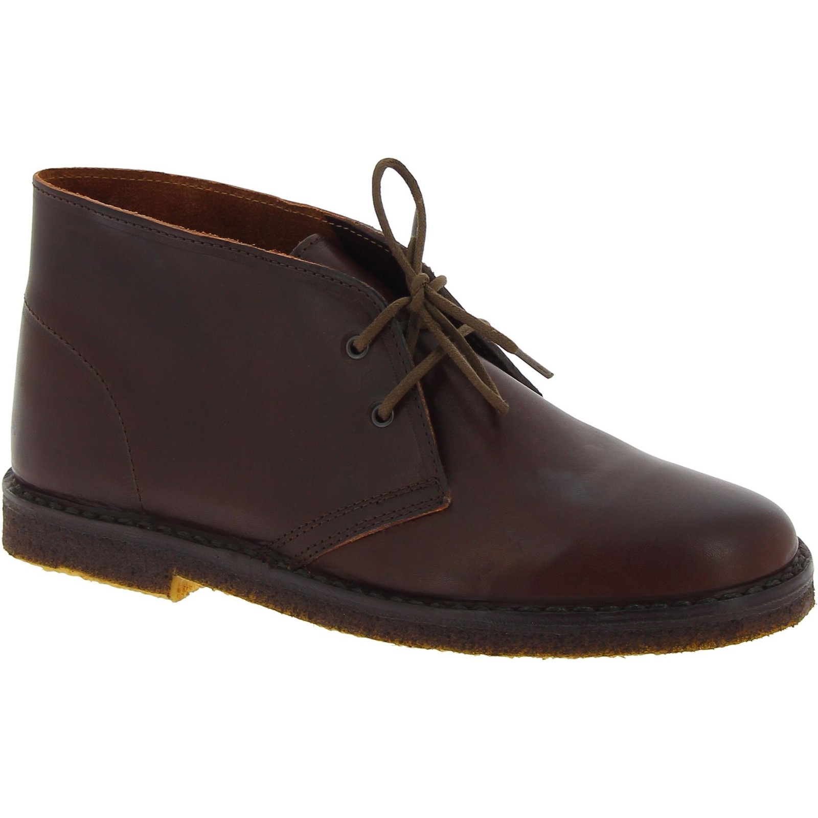 Men's Handmade Italian Dark Brown Leather Chukka Boots with Crepe Sole