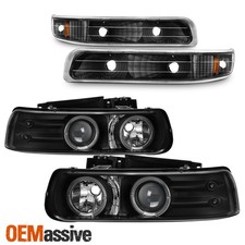 For 99-02 Silverado 00-06 Suburban Tahoe Led Halo Headlights Bumper Lamp Combo For 99-02 Silverado 00-06 Suburban Tahoe Led Halo Headlights Bumper Lamp Combo