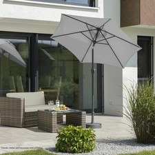 Schneider Bilbao Balkon Sonnenschirm 220cm Silbergrau – Kurbel, Knickbar, 38mm