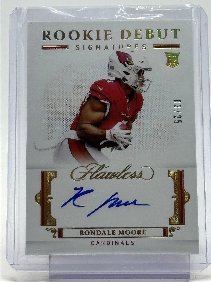 RONDALE MOORE 2021 FLAWLESS ROOKIE DEBUT SIGNATURES RC AUTO 03/25