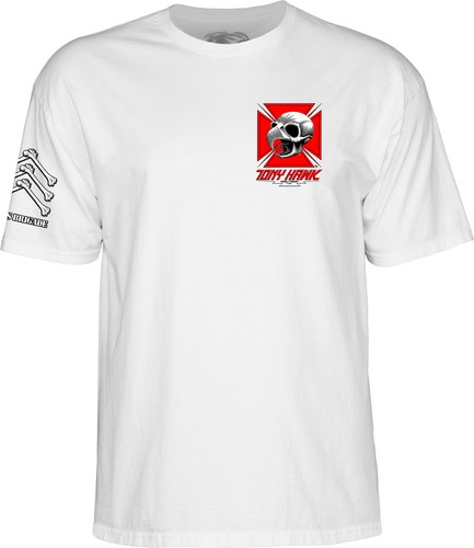 Powell Peralta Bones Brigade Tony Hawk T-Shirt Old School Tee (White)
