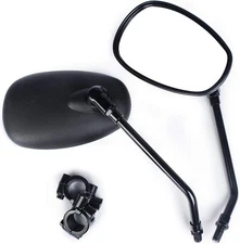 Motorcycle Mirrors Black Rearview Mirrors with 7/8” Handle Bar Black Oval