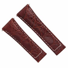 20MM CROC LEATHER WATCH STRAP FOR ROLEX DAYTONA 116519 COGNAC / TAN WS SHORT