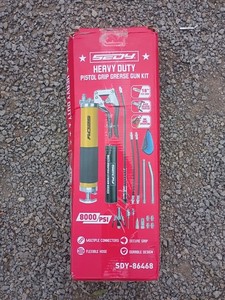 Grease Gun Kit 8000 PSI Heavy Duty Pistol Grip Grease Gun Leak-Proof Locking