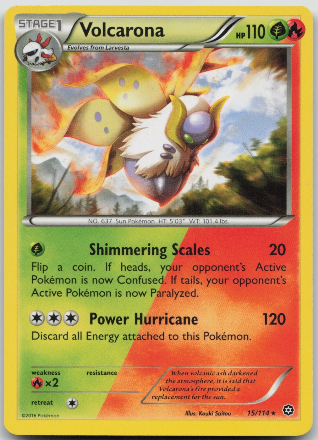 Volcarona 15/114 Rare XY - Steam Siege LP Normal