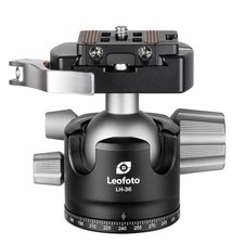 Leofoto LH-36LR Ball Head w/ LR-50 Lever Release Clamp, Arca, Black, LH-36LR