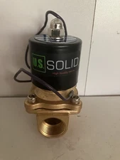 U. S. Solid 3/4" Brass Electric Solenoid Valve 12V DC NC VITON Semi-direct