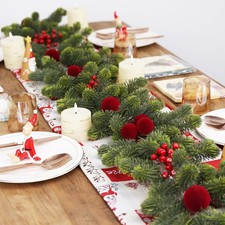 6FT Christmas Garland for Indoor Outdoor Table Fireplace 6FT/180CM, Green