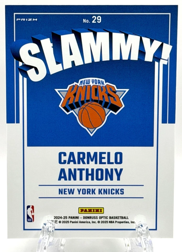 2024-25 Donruss Optic Carmelo Anthony Slammy! #29 SSP - Image 2 of 2