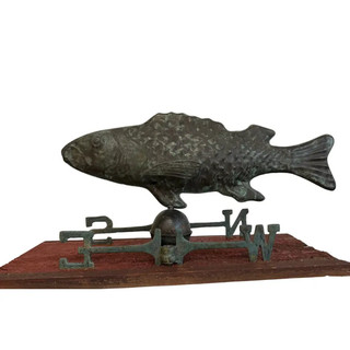 19th Century Copper Fish Weathervane 1880 1895