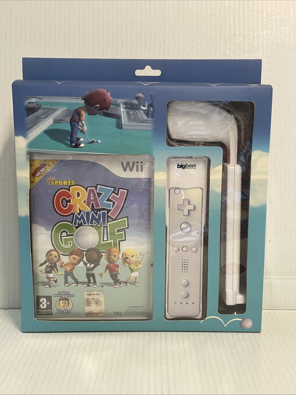 CRAZY MINI GOLF - Nintendo Wii - gioco + mazza - nuovo sigillato