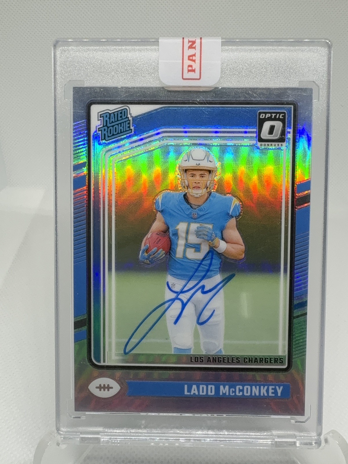2024 Panini Donruss Optic RC Ladd McConkey #266 Holo Prizm Autographs /150