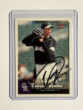 Ubaldo Jimenez Autograph Rookie Card RC 2007 Fleer #342 Colorado Rockies Card