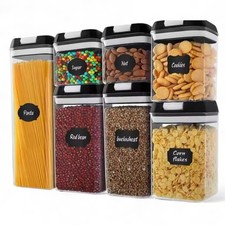 7x Airtight Food Storage Container Set Kitchen Pantry Dry Food Cereal Dispenser