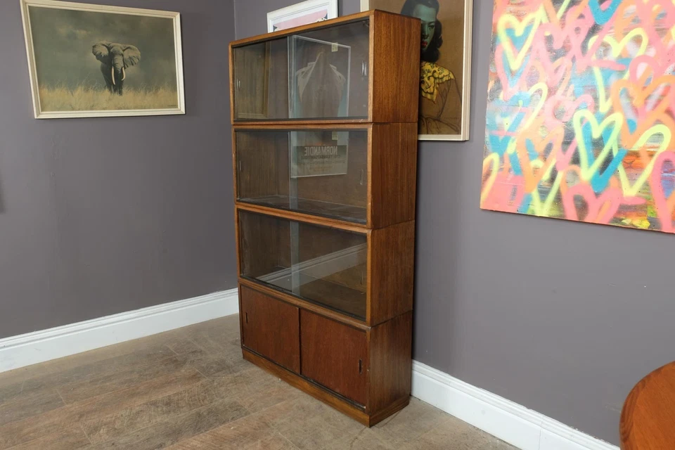 Vintage Retro Simplex Stacking Library Glazed Bookcase - Image 2 of 4