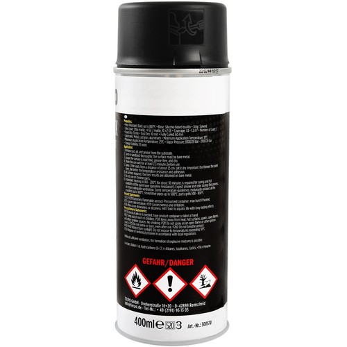 TECPO AUSPUFFLACK 800°C THERMOLACK 3x400ml OFENLACK HITZEBESTÄNDIG SCHWARZ MATT - Bild 3 von 4