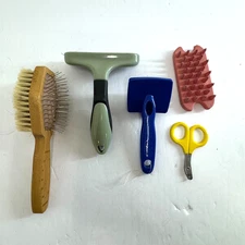 Pet Grooming Tools Lot Brushes Comb Nail Clippers Deshedding Tool Cats Dogs Set