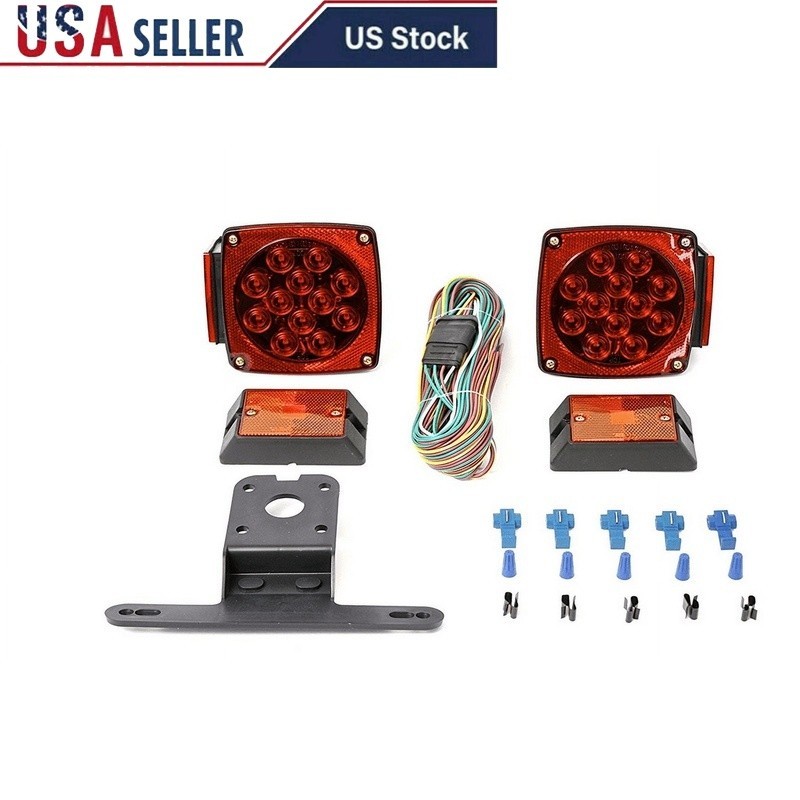 12V LED Trailer Light Kit Stop Tail Turn Lights Utility Boat Snowmobile Campers