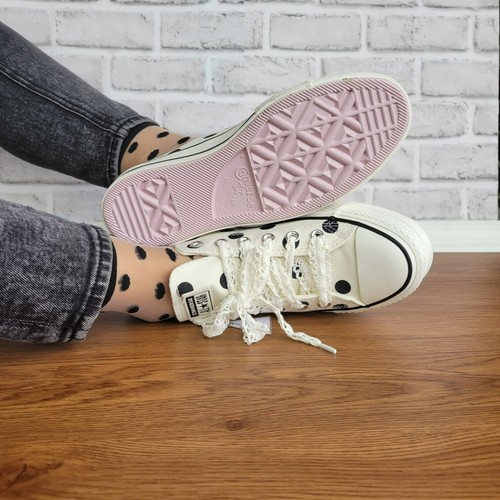 ❤️❤️Converse Chuck Taylor Lift Platform Polka Dots 9 Women's Shoes White A10689C - Picture 8 of 14