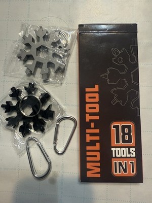 2Pc 18-in-1 Snowflake Multi Tool Screwdriver Bottle Opener Key Chain Multitool