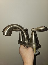 Moen Brantford Brushed Nickel Two-Handle Arc Bathroom Faucet without drain