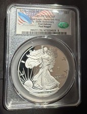 2026 W Silver Eagle Liberty Bell 250 Privy FD PAUL NUGGET CAC PR70 1776 2026