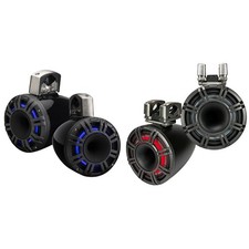 Kicker Marine Audio Tower Speaker Bundle 11"  8" Horn Loaded Enclosures  Bl...