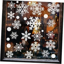 321pcs Christmas Window Decals - 9 Sheets offlakes, Winter & Holiday Snow