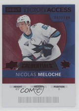 2021 Credentials 2020-21 Debut Ticket Access Red /199 Nicolas Meloche #90 0k6r