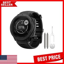 Durable Black Silicone Band for Garmin Instinct  Instinct 2 - Ultimate Comfort
