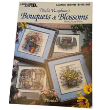 Leisure Arts Cross Stitch Patterns Paula Vaughan Bouquets Blossoms Book 63 2942