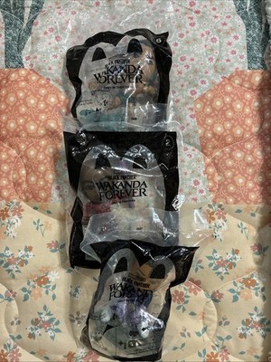 BUNDLE LOT OF MCDONALDS HAPPY MEAL TOYS MARVEL WAKANDA FOREVER #1 #2 #6