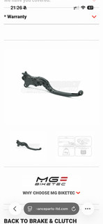 MG Biketec ClubSport Brake Lever long Black/Black BMW R1300GS