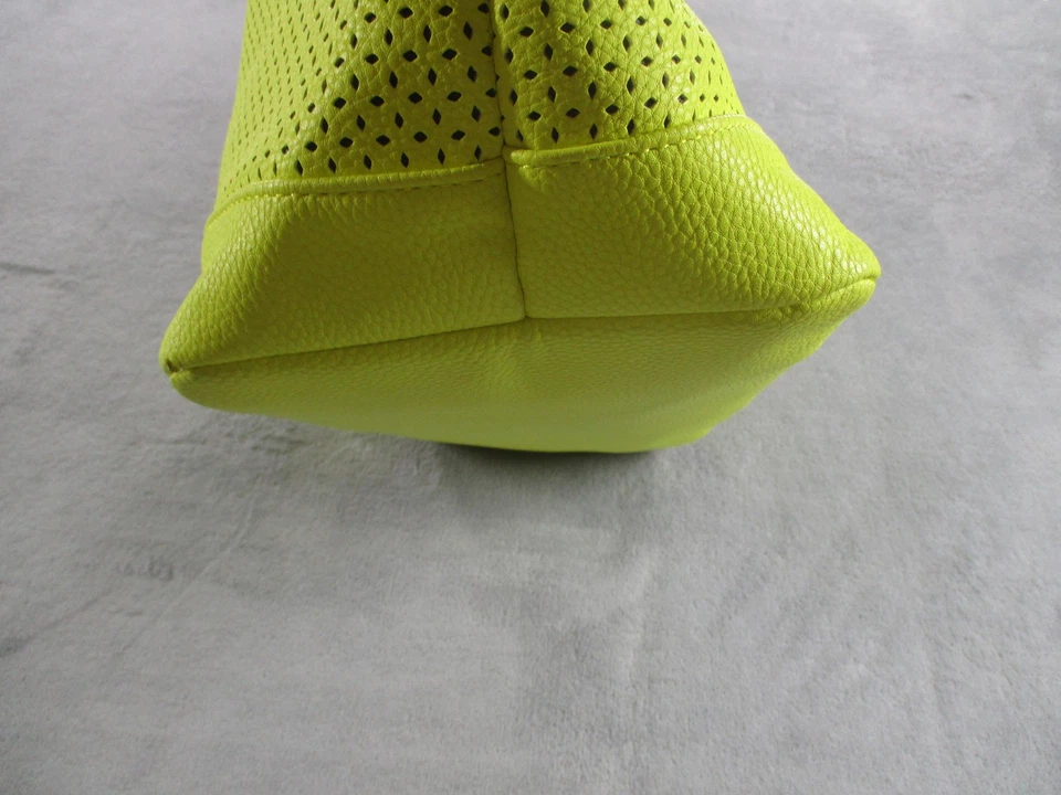 Jewell by Thirty-One Tote Bag Womens Neon Lime Perforated PU Polka Dot Lining - Image 3 of 4