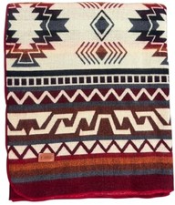 Alpaca Wool Blanket, Queen Size 94 x 78, Reversible 2 in Queen 94" x 78" Rojo