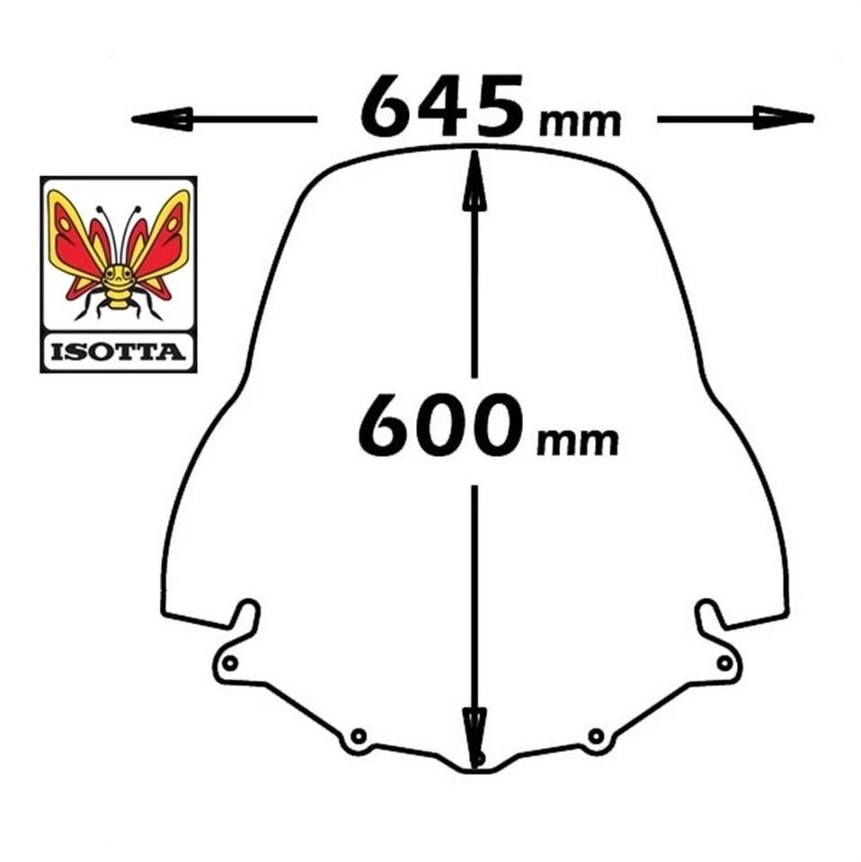 Parabrezza Yamaha XMAX x-max 125 250 2005>2009 PARAVENTO TRASPARENTE ISOTTA E53 - Immagine 3 di 4
