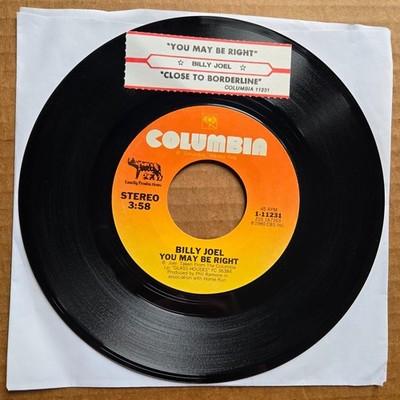 BILLY JOEL You May Be Right/Close To Borderline 45 7'' Record Vinyl