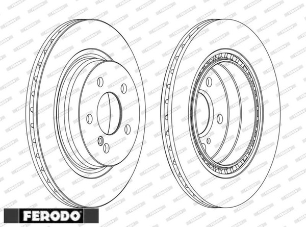 2X Bremsscheibe Ferodo DDF1700C 2 Bremsscheiben Hinterachse Hinten-image